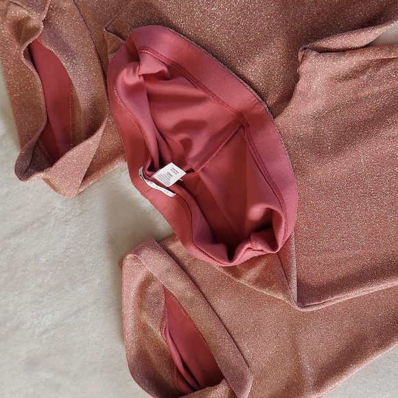 2019 VS Peachy Pink Copper Metallic Shimmer Wide Leg Pants - Picture 5 of 10